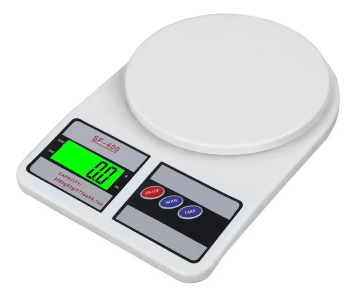 Balanza Cocina Digital Electrónica Capacidad Máx10kg Luz Led Blanco 10 Kg