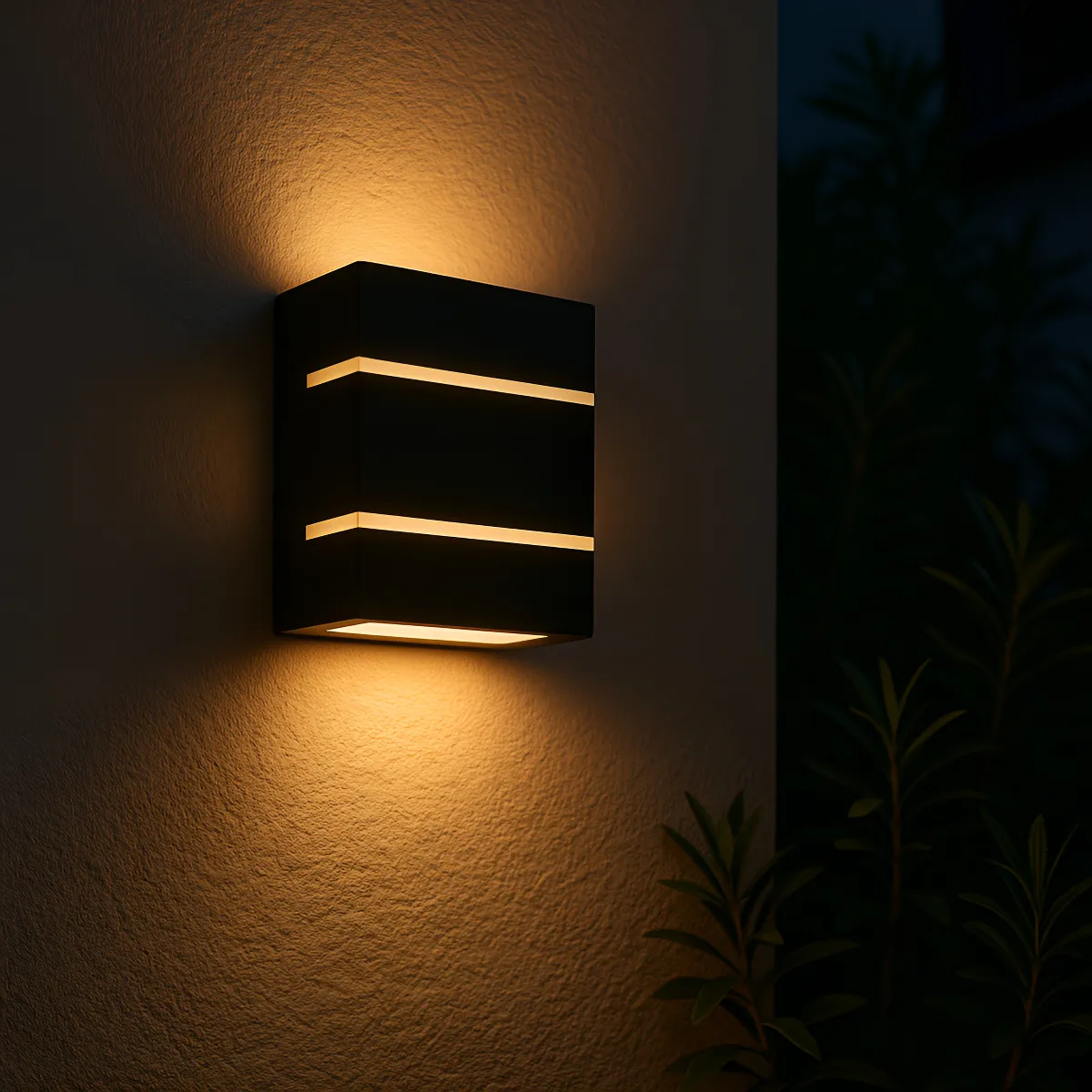 Arandela Slim Preto + Lâmpada Led Inclusa Externa Friso Foco