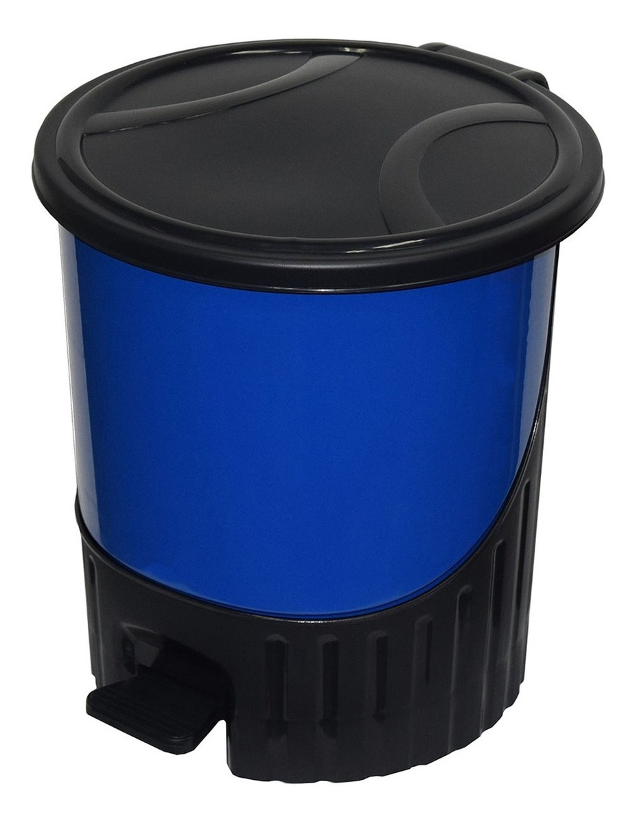 Cesto De Basura Plástico Con Pedal 14 Litros Azul - B1900 | Mercado Libre
