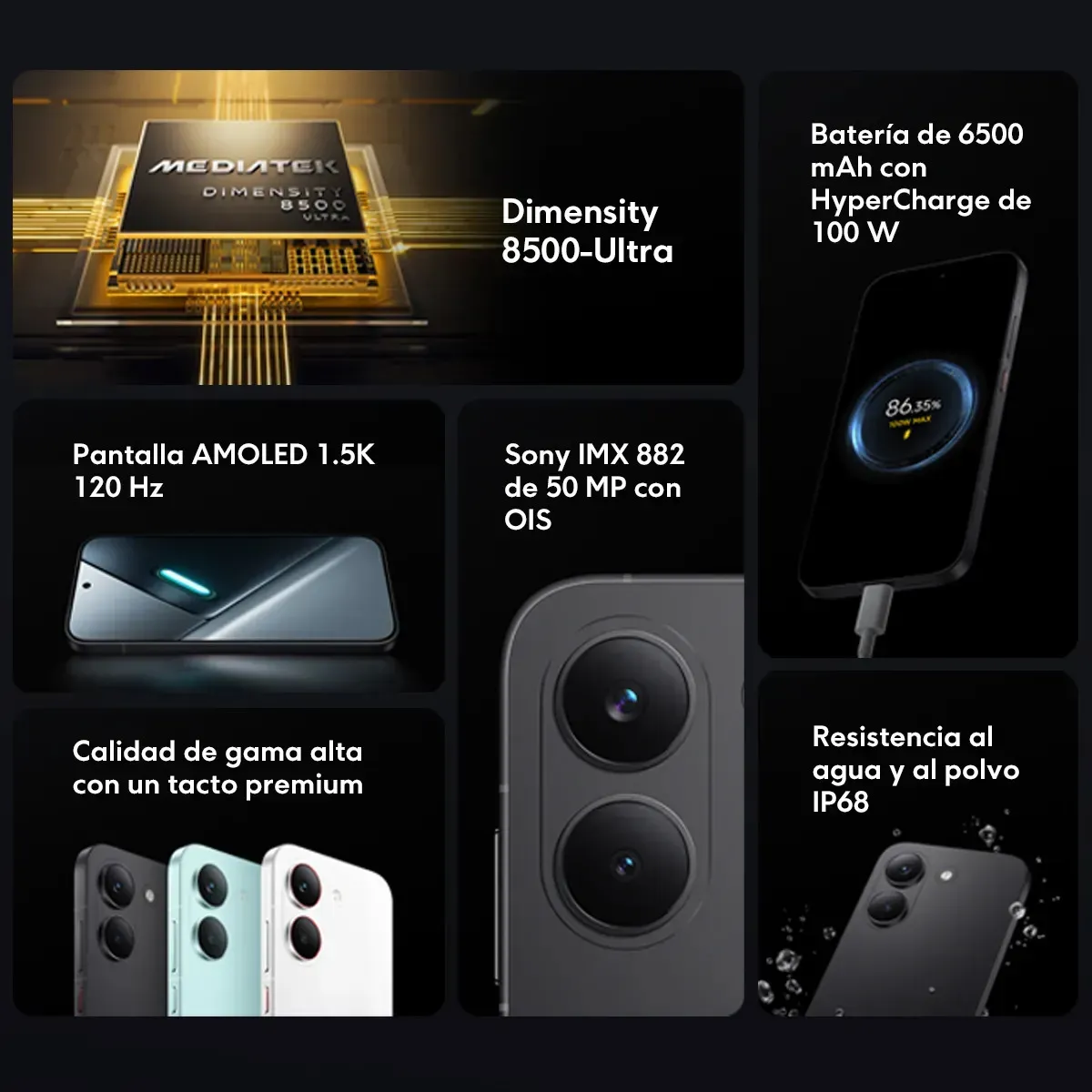 Celular Xiaomi Poco X8 Pro 8gb Ram 256gb Rom Dual Sim 6.59 Amoled Dimensity 8500 Ultra White — foto 2