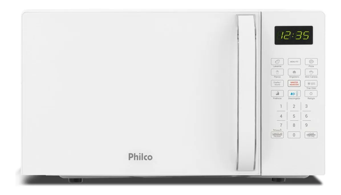 Micro-ondas Philco 20L Branco Pintura Limpa Fácil PMO23B