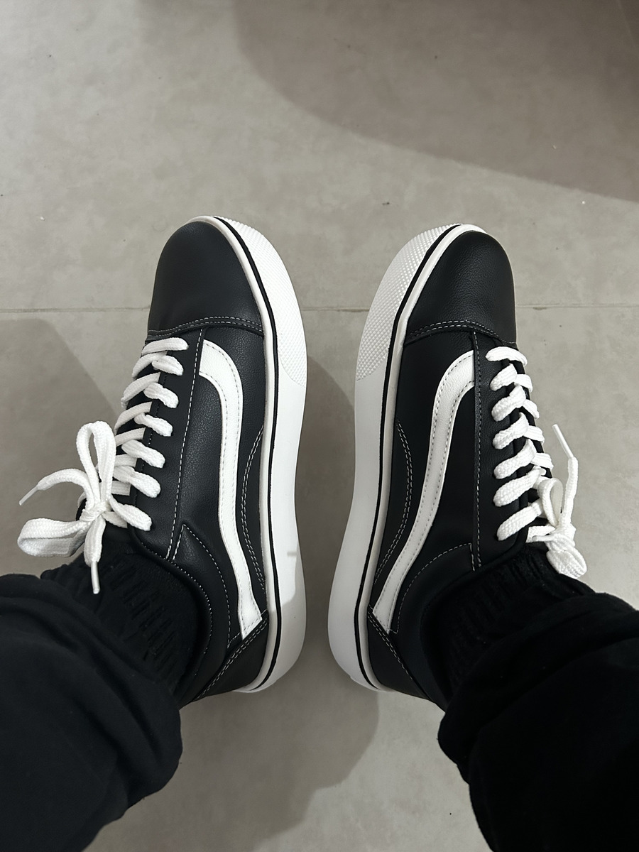 Tenis Feminino Casual Original Retrô Preto Skool Leve Gigil