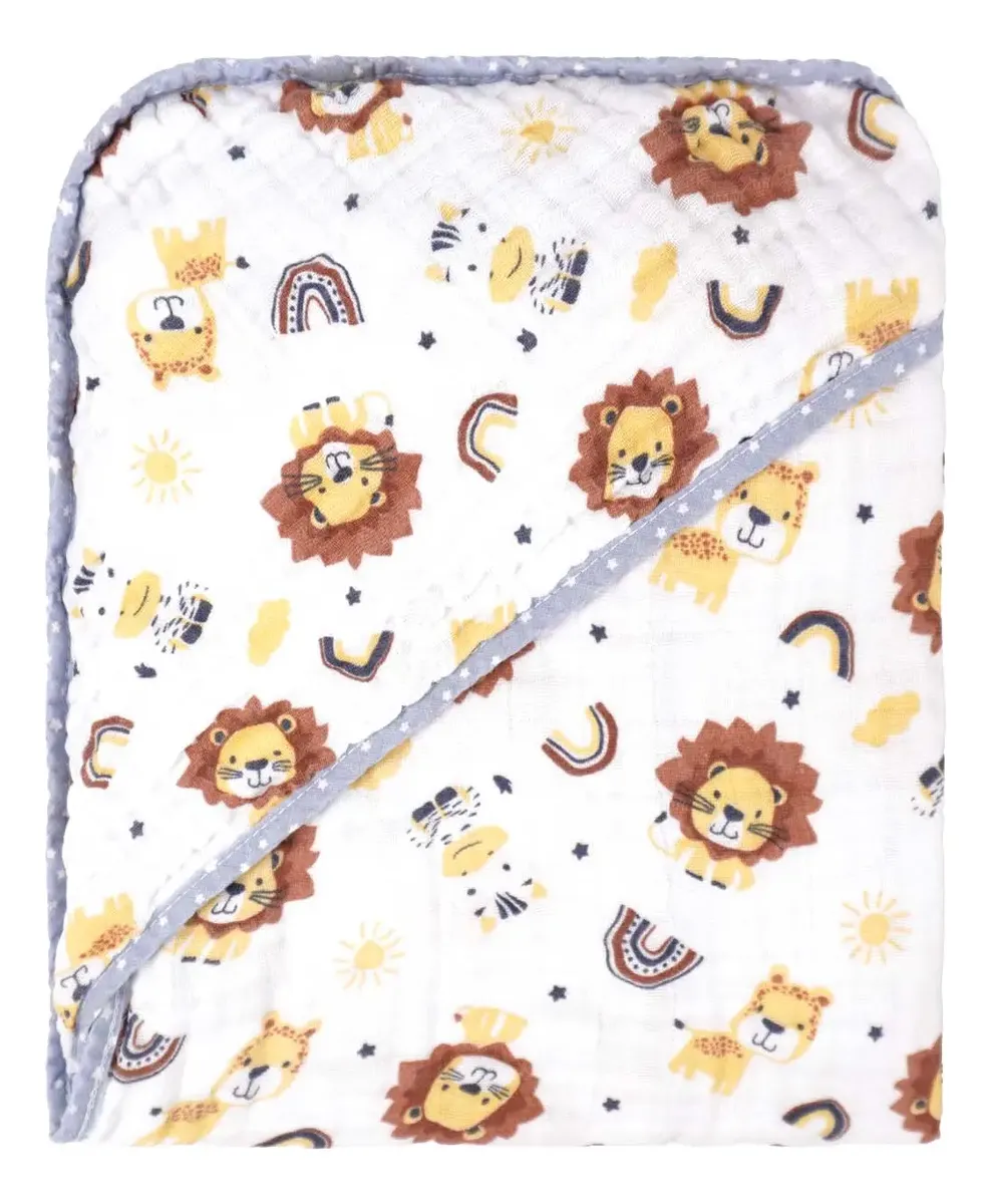 Toalha De Banho Bebê Soft 2 Camada De Fralda Bublim