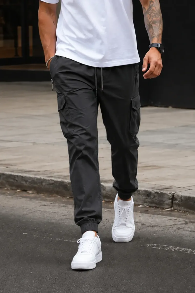 Calça Cargo Para Homem Slim Com Elastano Esportiva