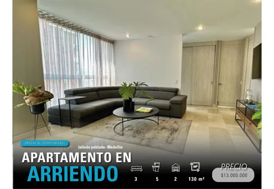 Apartamento Amoblado  Para Arriendo Sector Lalinde Poblado- Medellín