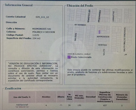 Terreno Residencial En Venta En Polanco