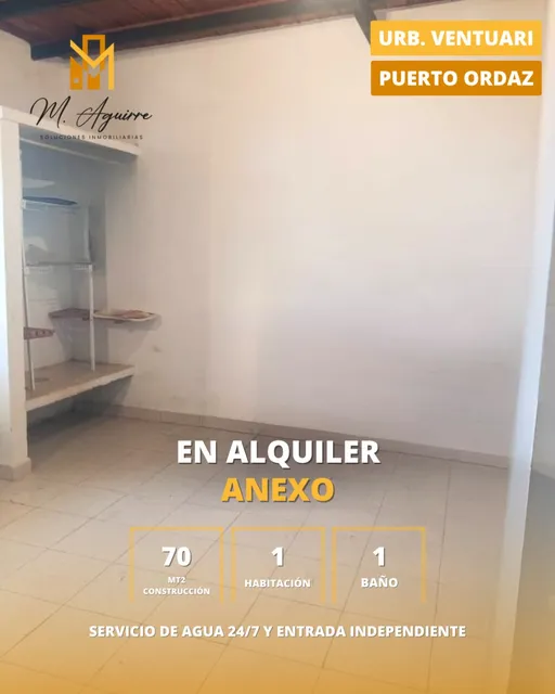 Anexo En Alquiler, Urb. Ventuari, Puerto Ordaz
