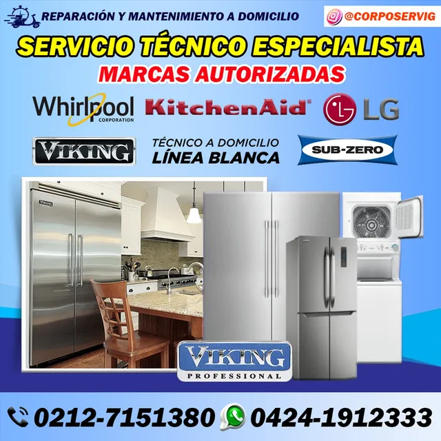 Técnico Viking LG  Whirlpool Subzero Frigidaire Kitchenaid 