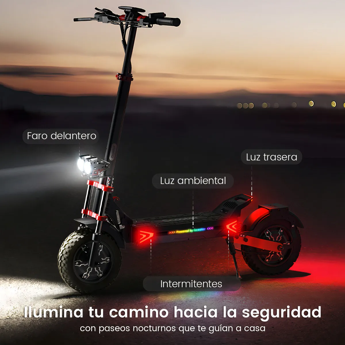 Scooter Eléctrico Iscooter iX8 2400W Doble Motor 60km/h-velocidad 70km-autonomía Max Batería 48v/20ah Patin Electrico Con Pantalla Plegable Adultos Sistemas de Doble Frenado - Vista 6
