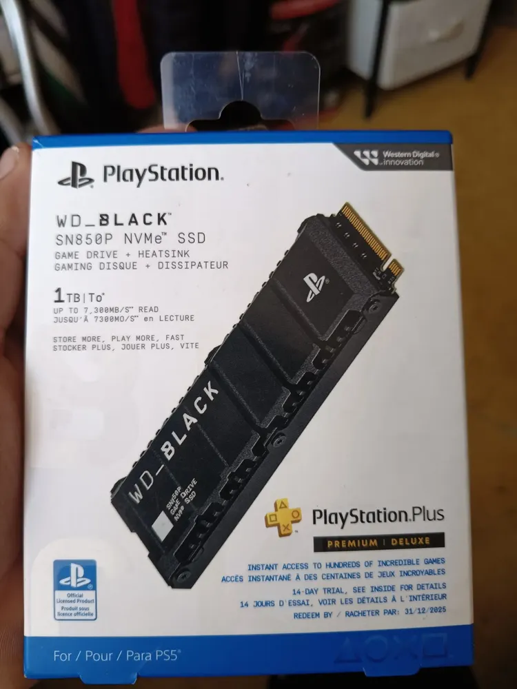 SSD M.2 NVMe Western Digital SN850P 1TB para PS5 com Dissipador