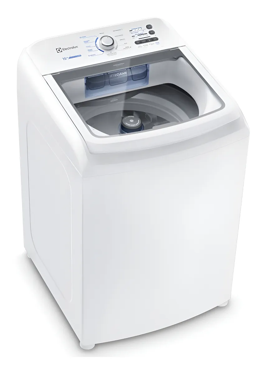 Máquina de Lavar Electrolux 15kg Branca Essential Care com Cesto Inox e Jet&Clean LED15