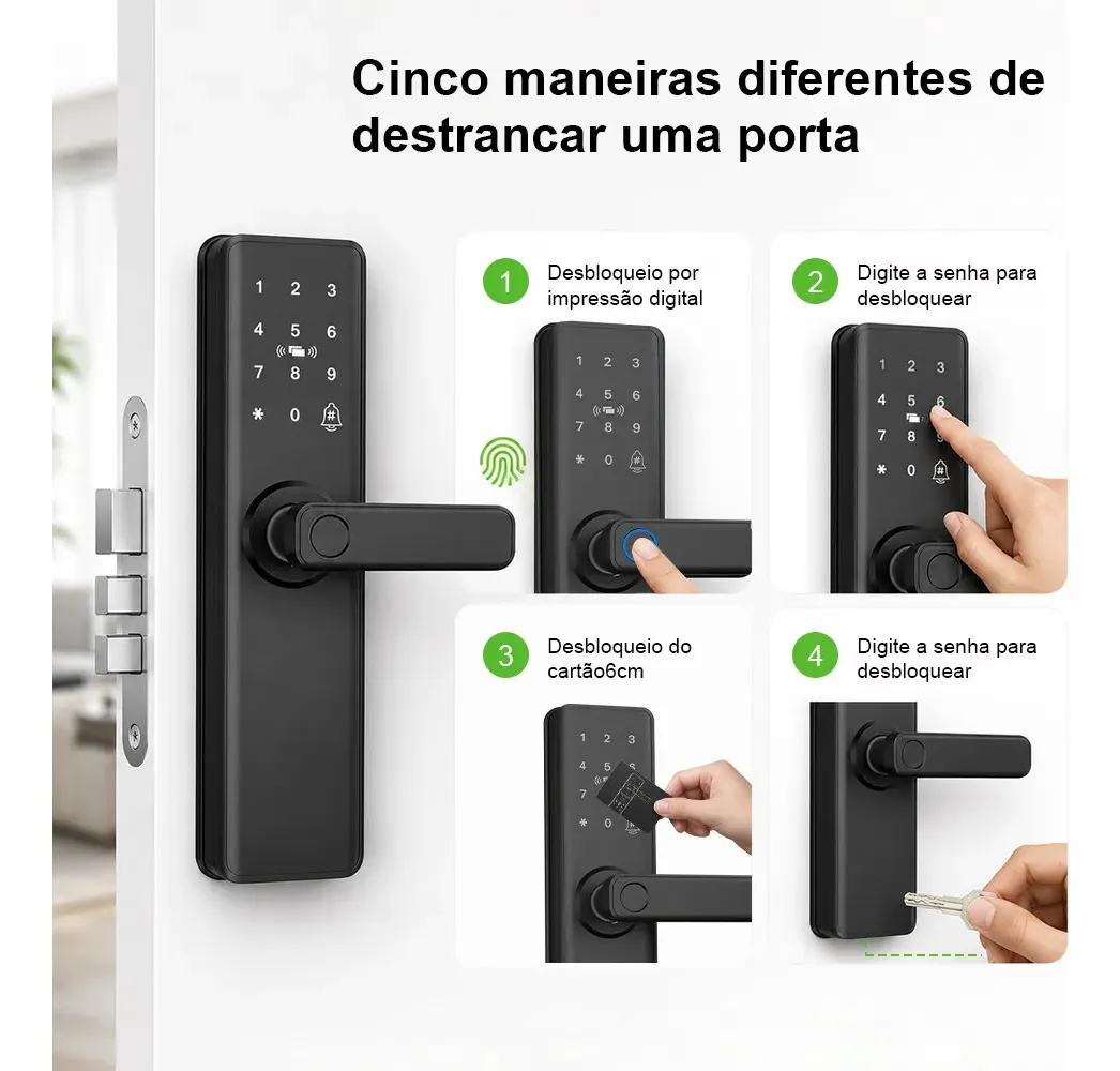 Fechadura Digital Outra Fechadura Eletrônica Biométrica 4 Modos - Acesso Digital Seguro - Avaliação e Oferta Oficial