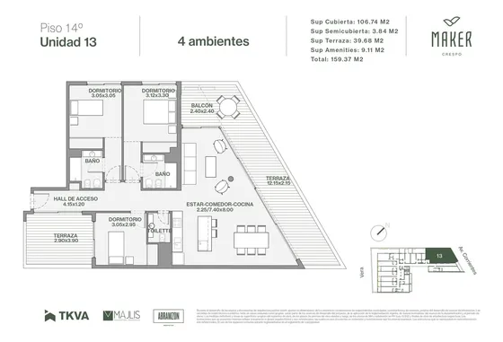 Departamento De 2 Ambientes En Venta En Villa Crespo