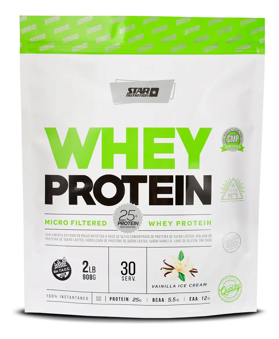 Proteína Star Nutrition Whey en polvo sabor Vainilla x 908g