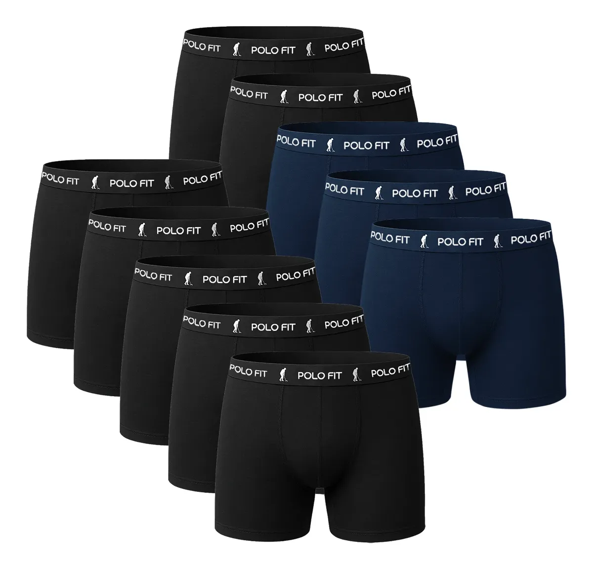 Kit 10 Cuecas Boxer Box Masculina Algodão Atacado Polo Fit