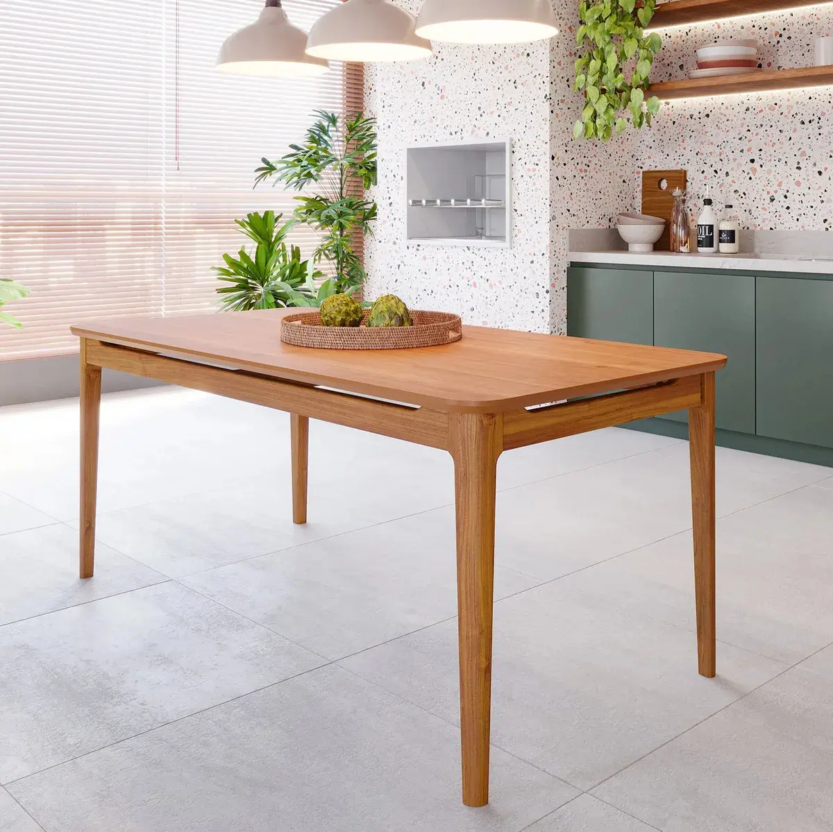 Mesa De Jantar 6 Lugares 180cm Miriti Cabecasa