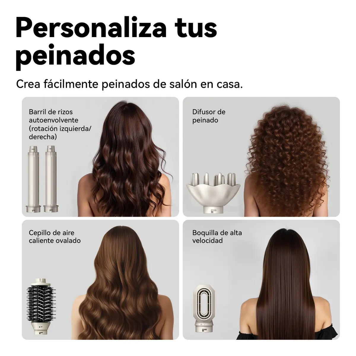 Imagem do fabricante: penteados com cada acessório