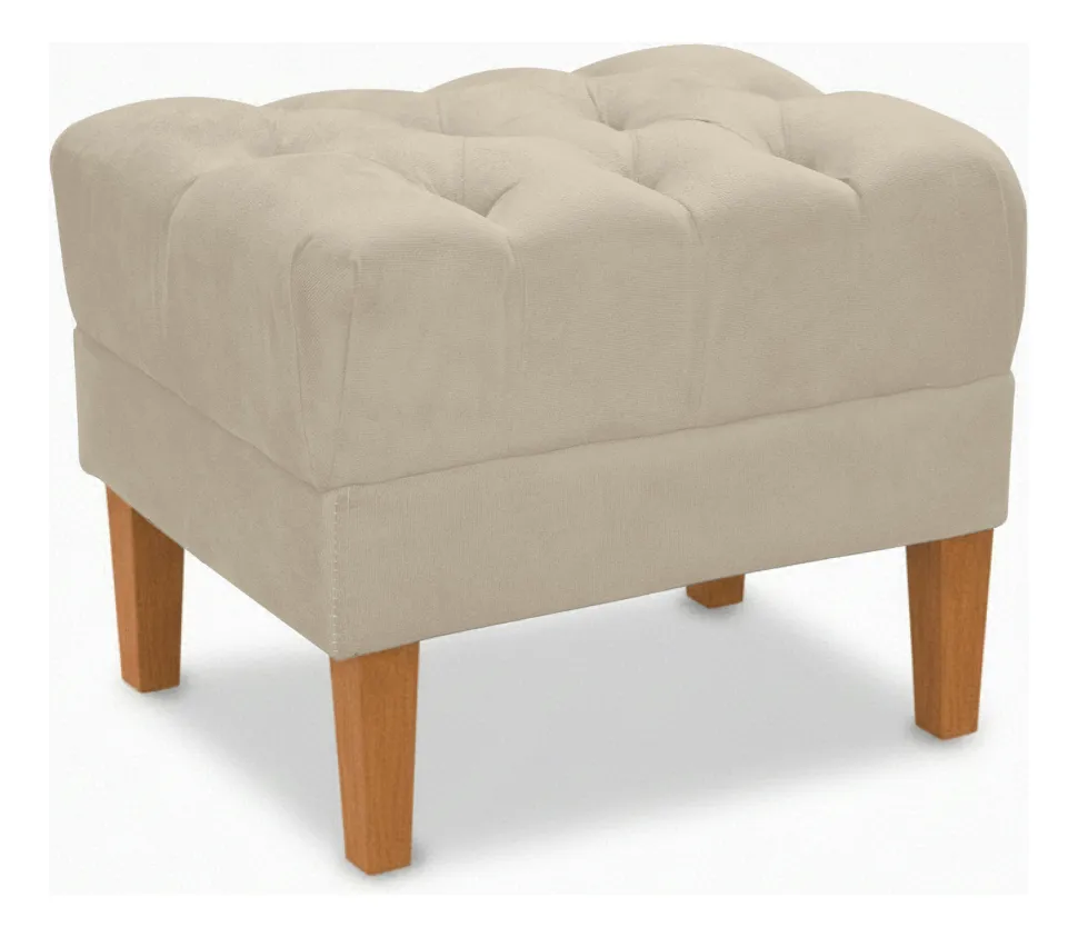 Puff Decorativo Capitonê Retangular Para Quarto Moderno
