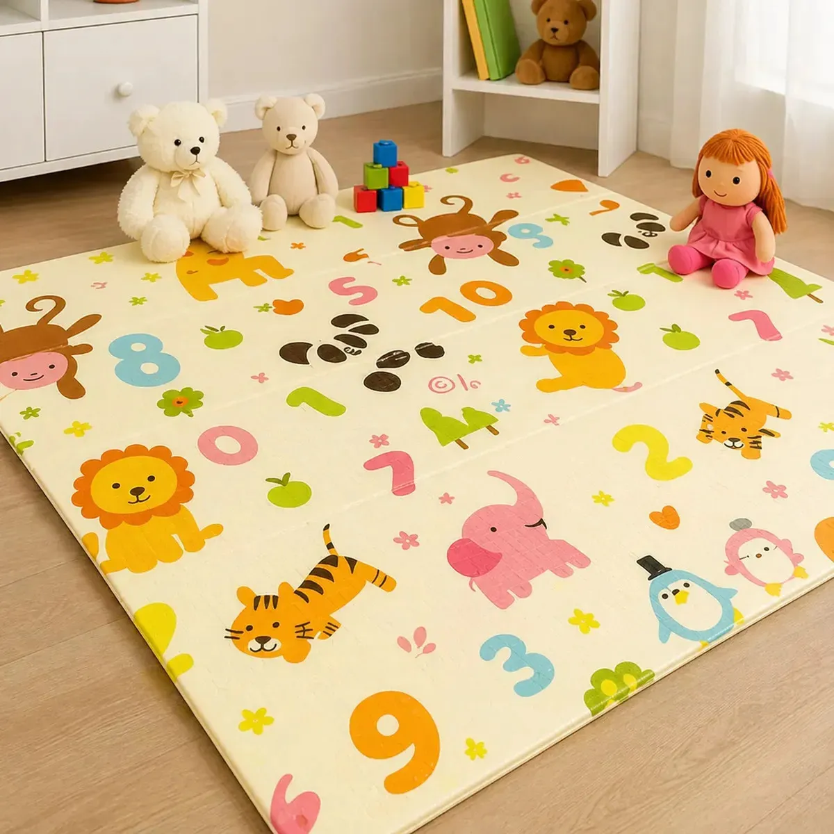 Tapete de Atividades para Bebê Mino Mund Kids Tatame Infantil Dobrável Dupla Face XPE 8mm 180x120cm Estampa Sortida — imagem 1