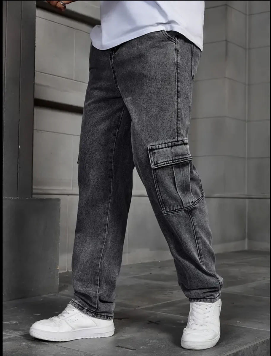 Calça Cargo Masculina Larga Skatista streetwear Tendência