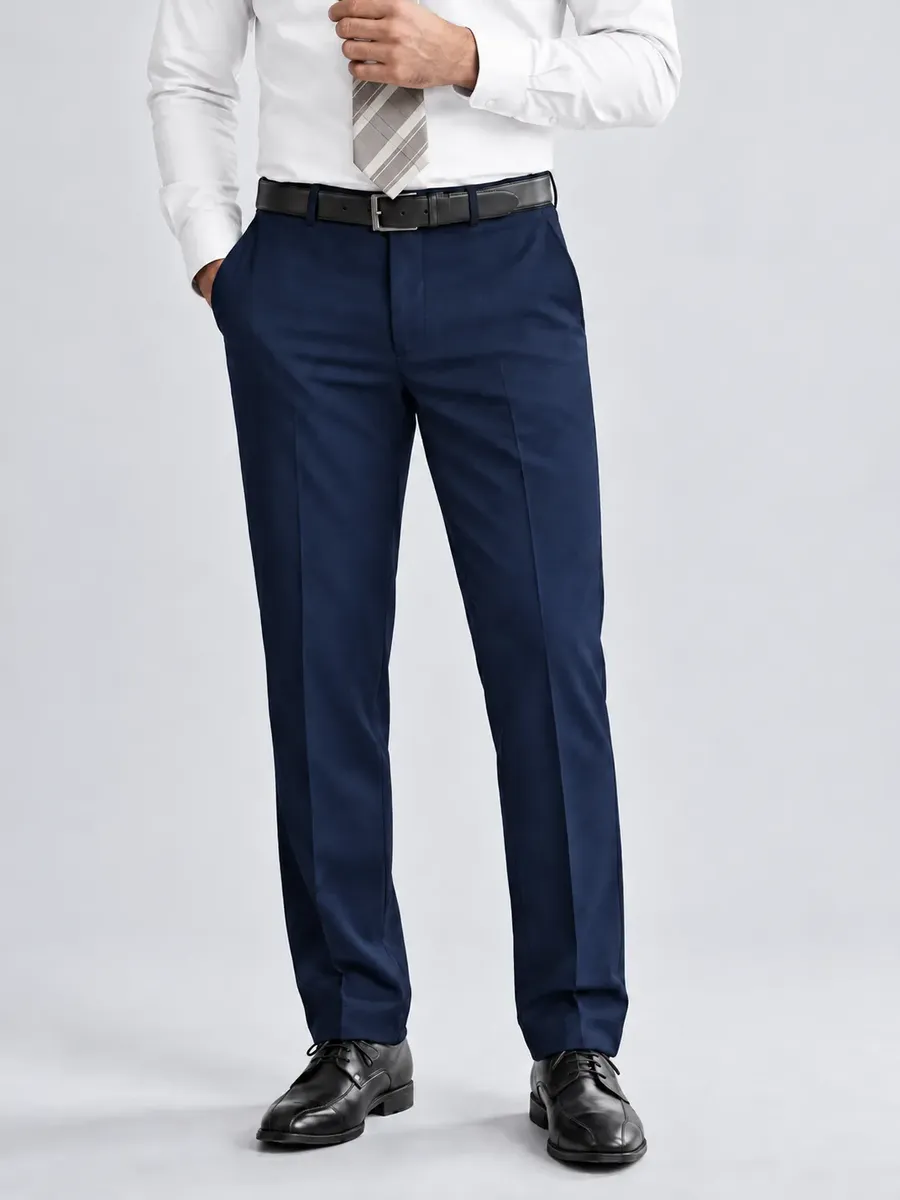 Calça Social Masculina Executivo Em Oxford Premium