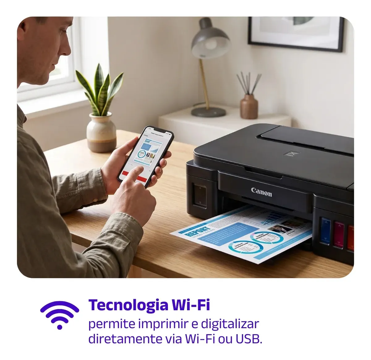 Impressora Multifuncional Canon Pixma G3110 C/ Wifi Cor Preto 127/220v