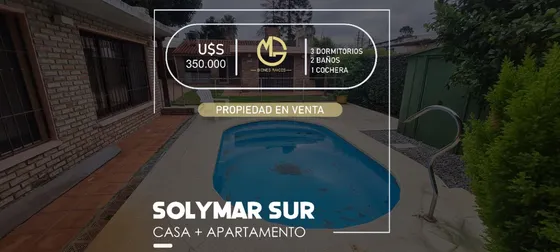Venta/ Hermosa Casa/ Solymar Sur/ + Apartamento Y Jacuzzi