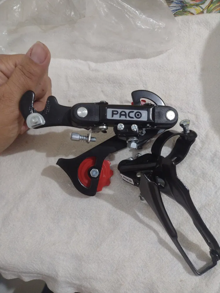Câmbio Traseiro + Diant Saiguan /roc 6v/7v Preto P/ Bike Mtb