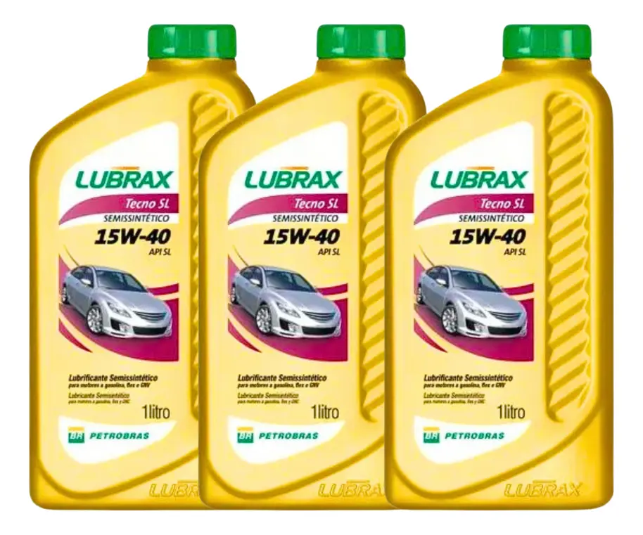 KIT Troca 3 Óleo Lubrax Tecno 15w40 Fiat Uno Palio Fire Evo 1.4 8v