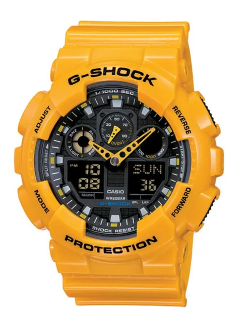 Reloj pulsera Casio G Shock GA100 de cuerpo color naranja