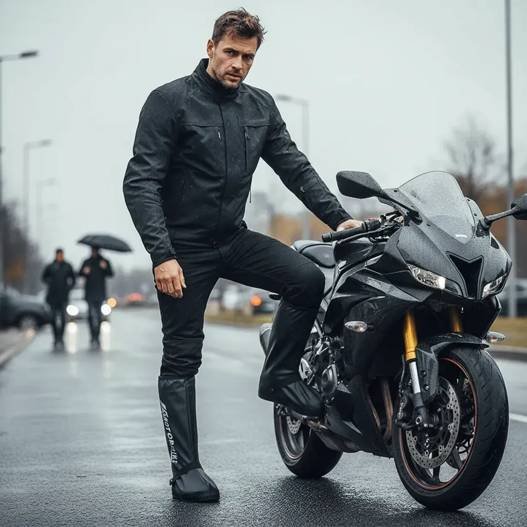 Capa De Chuva Para Calçado Motoqueiro Impermeável Antiderrapante