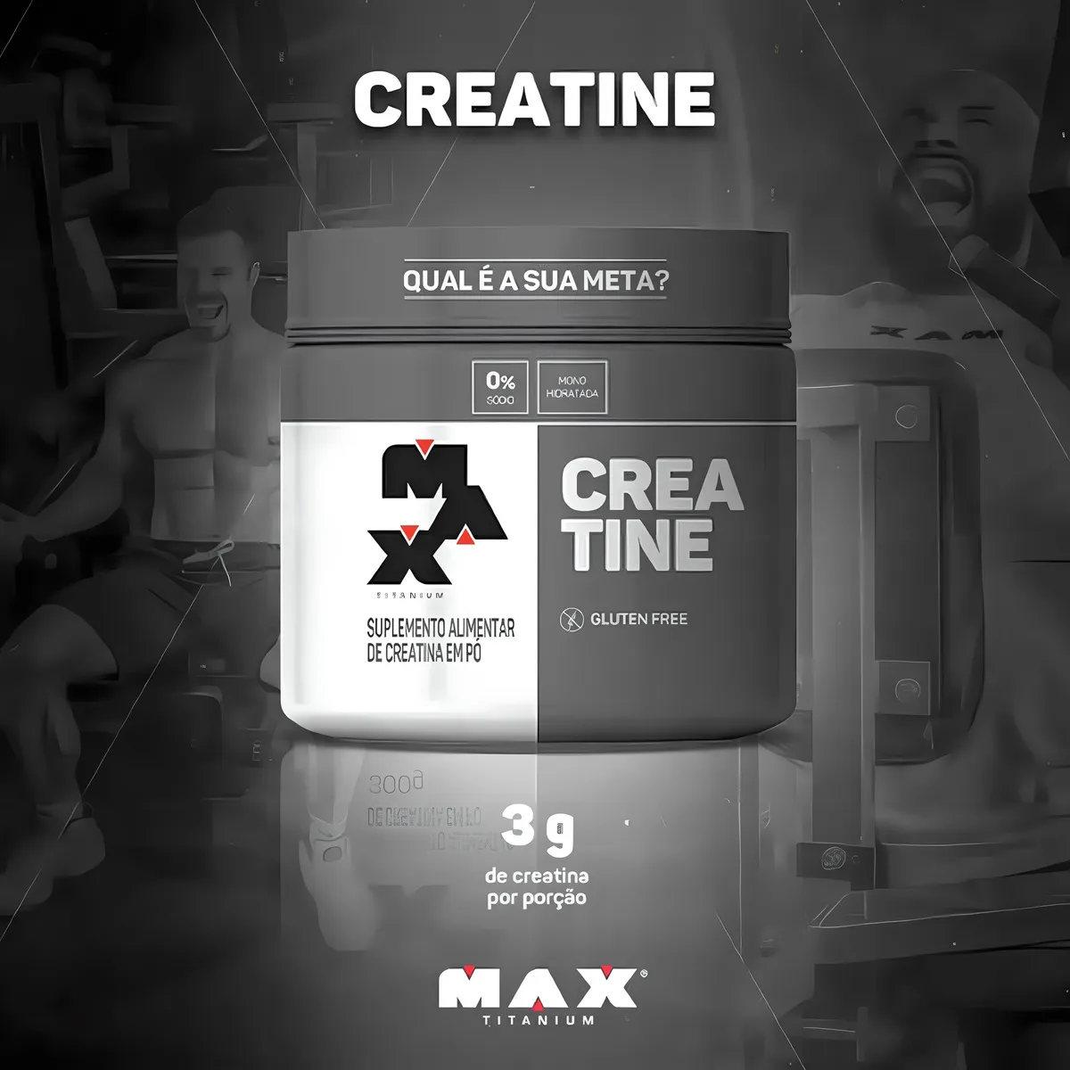 Kit 2x Creatina 300g Max Titanium Monohidratada em Pó Sem Sabor - Vista 4