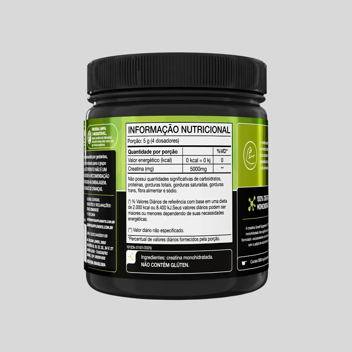 Creatina Monohidratada 100g Growth Supplements - Sem Sabor em Pó