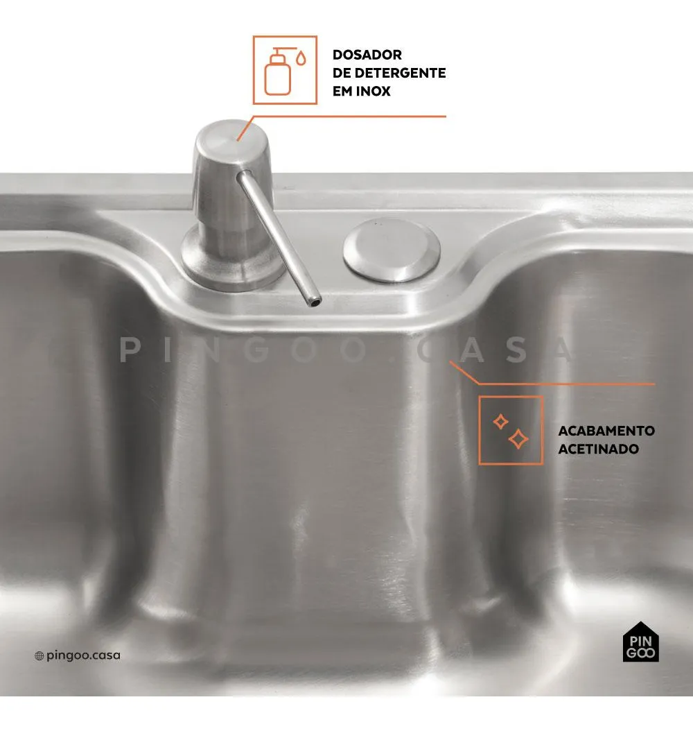 Cuba Gourmet de Cozinha 60x42cm em Aço Inox com Acessórios — foto 4
