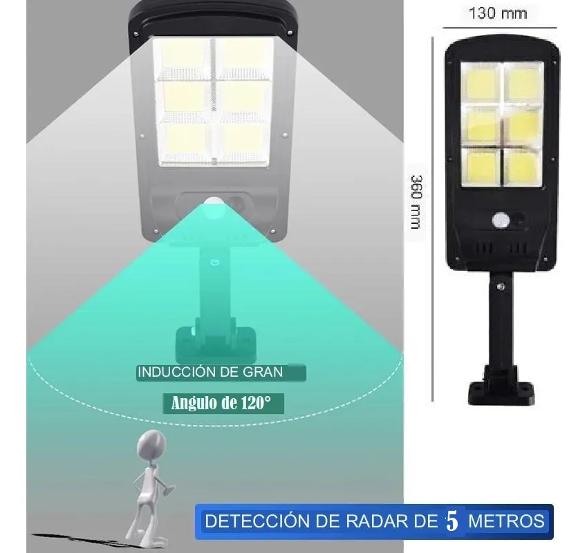 Pack Focos Solar Exterior Luz Led Lampara Sensor Movimiento