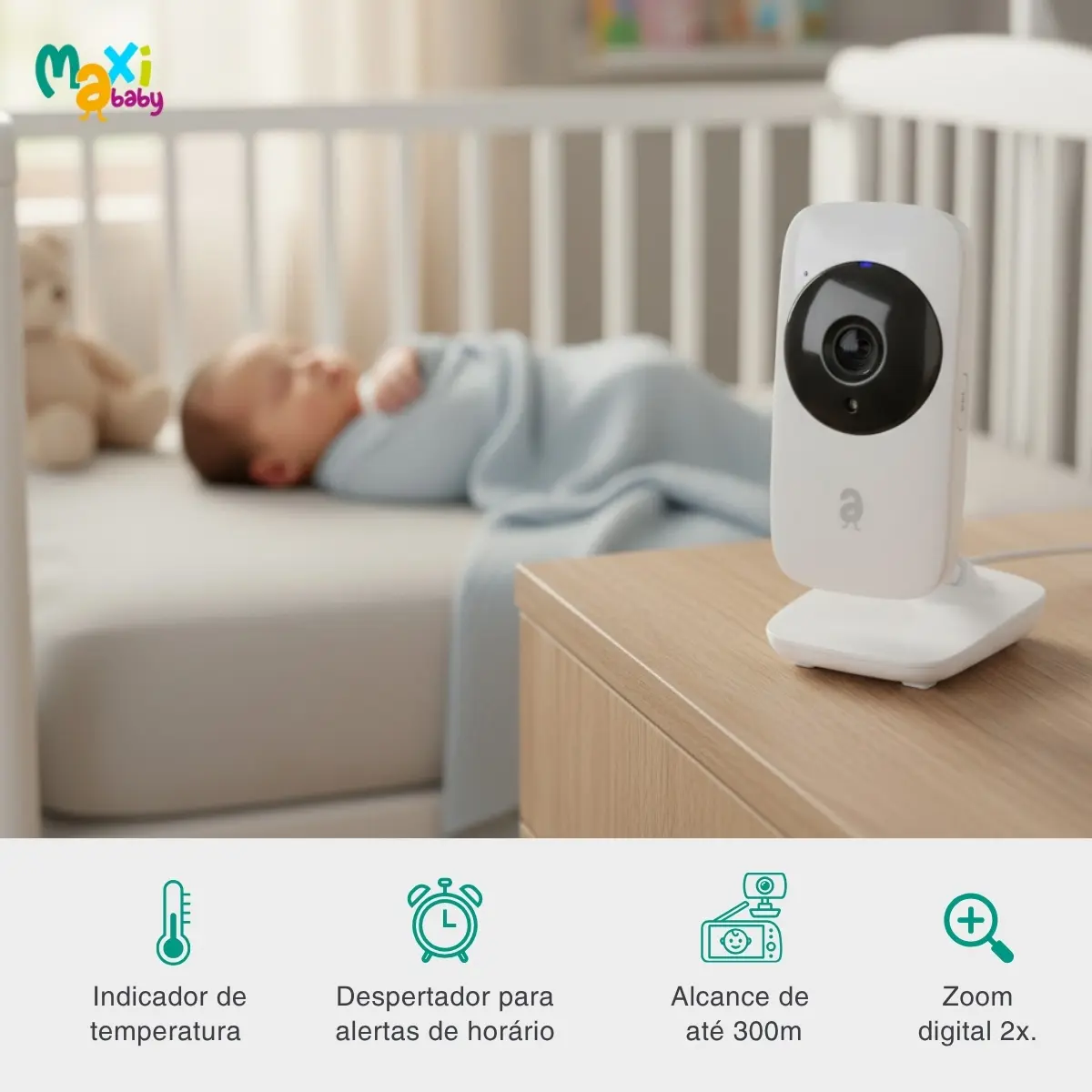 Babá Eletrônica Monitor 2.4 Sem Fio Zoom Baby On Maxi Baby — foto 3