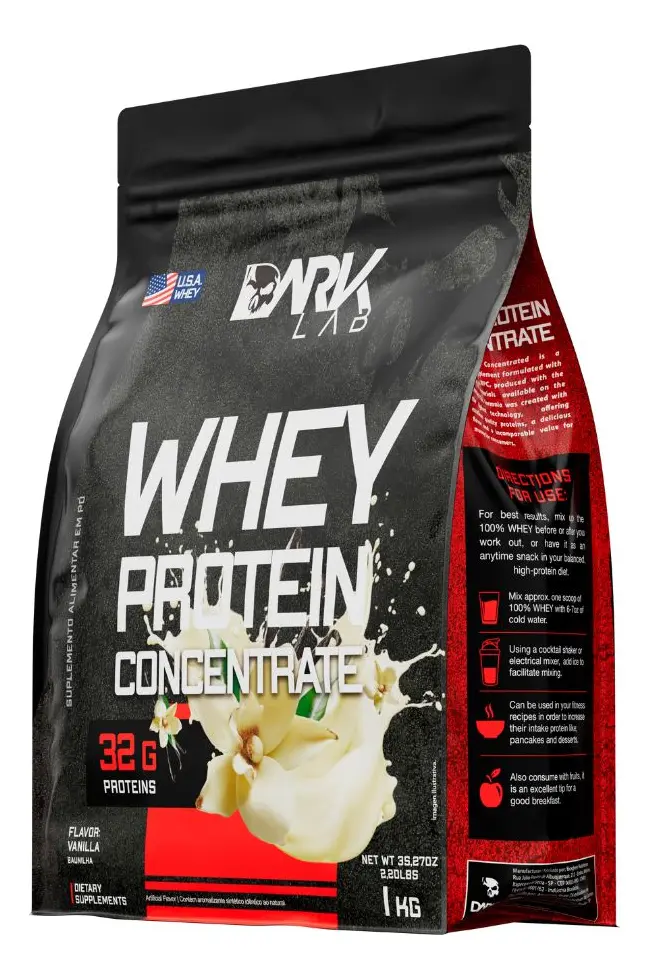 Whey Protein Concentrado 1kg Dark Lab Sabor Baunilha — foto 4