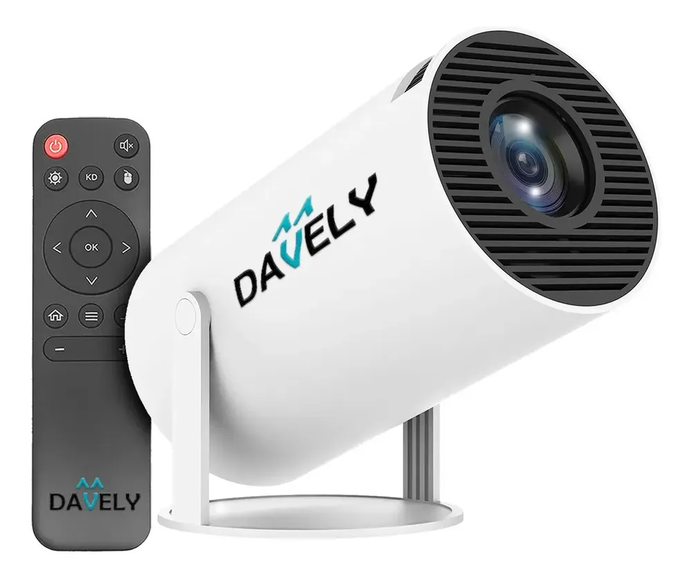 Mini Projetor Hy300 Android 4k Portátil Wi-fi Bluetooth Hdmi Usb Cinema Em Casa Compacto Alta Resolução Full Hd Smart Projetor Davely Celular Notebook Games Apresentação Branco 127/220v
