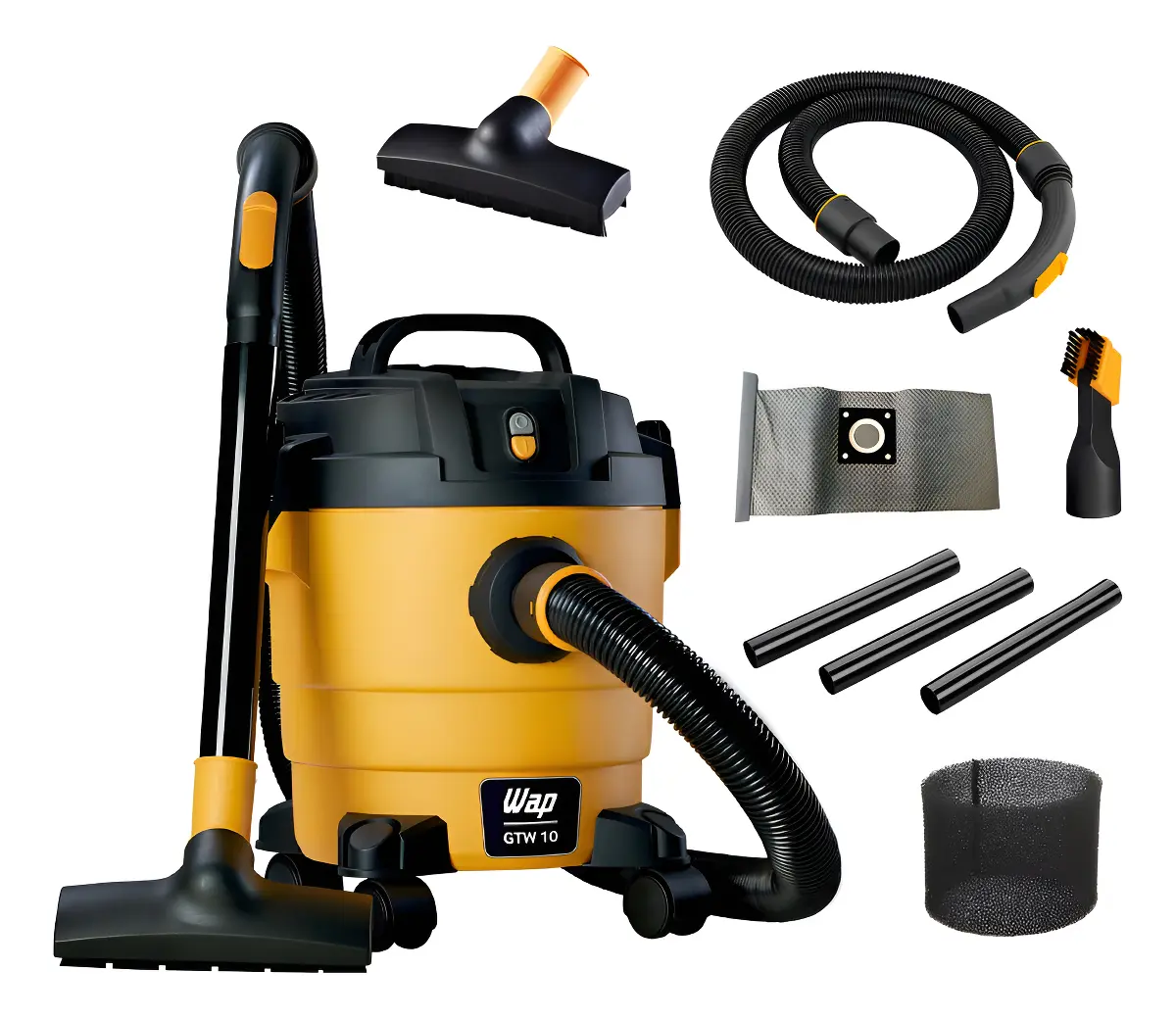 Aspirador D Pó E Água Compacto 1400w 10litros Wap Gtw10 Cor Amarelo E Preto