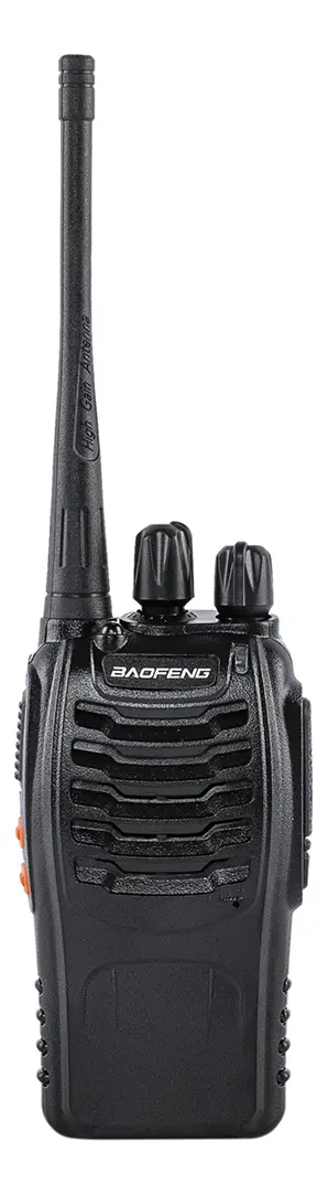 Walkie Talkie Bf-888s Negro Radio Transmisor Pack Duos Recargable Por Usb Con Linterna Led Integrada 16 Canales Uhf... 400-470 Mhz