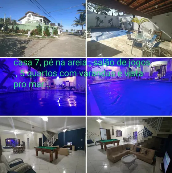 Casa Com Piscina Aquecida, Pé Na Areia, Ar Condicionado, Salão Jogos Com Mesa De Bilhar E Maquina De Vídeo Game Com Vários Jogos, Cascata Aquecida Automatizada, Lazer Completo, Segurança 24 Horas.