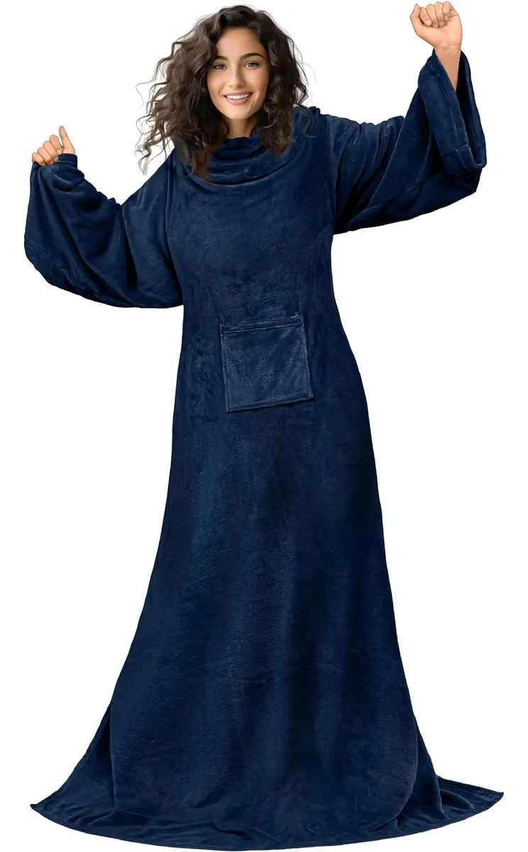 Pavilia Manta De Forro Polar Con Mangas, cálida, acogedora, extrasuave, ligera