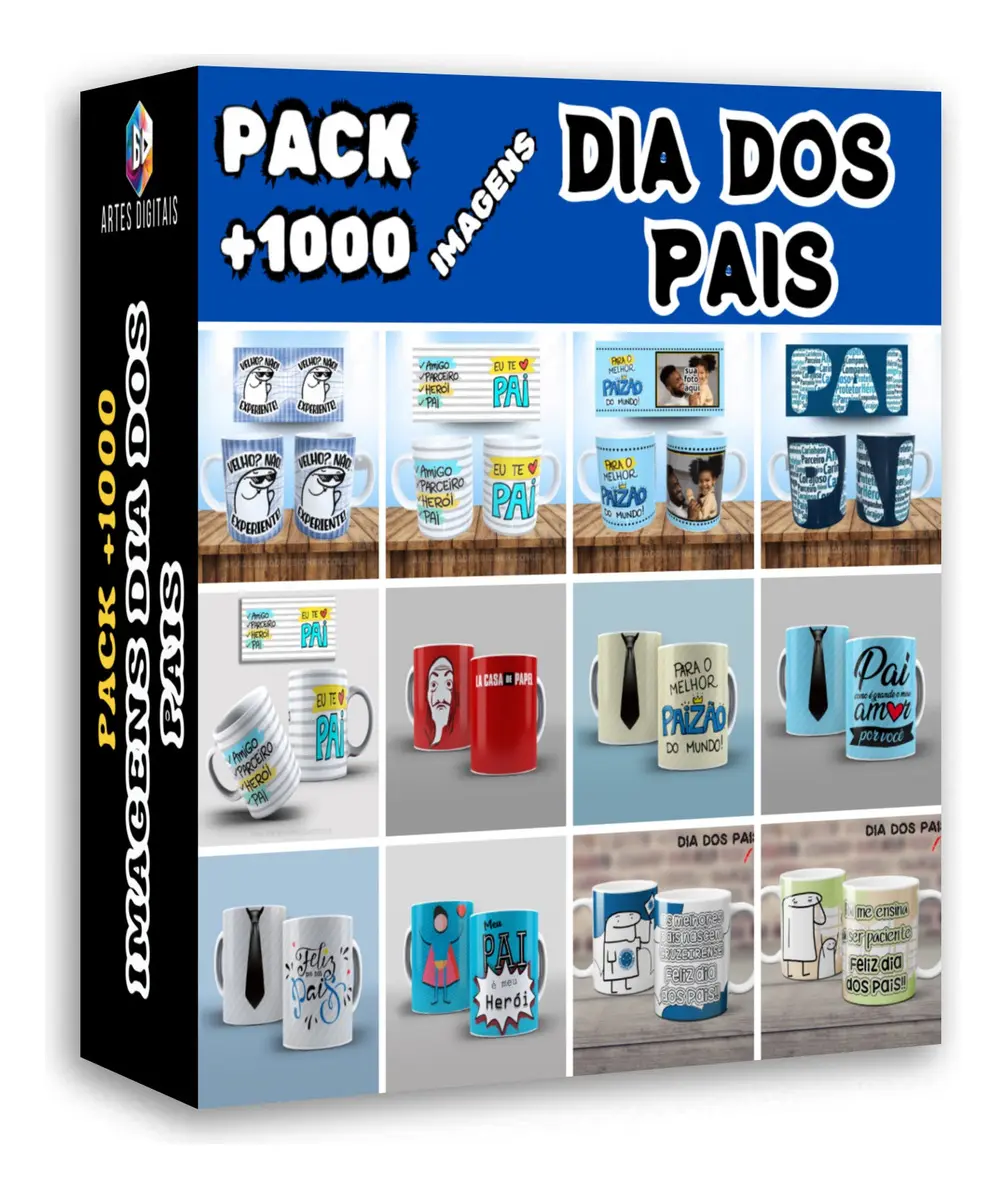 Pack Sublimação Caneca Dia Dos Pais 1000 Artes Entrega Rápida