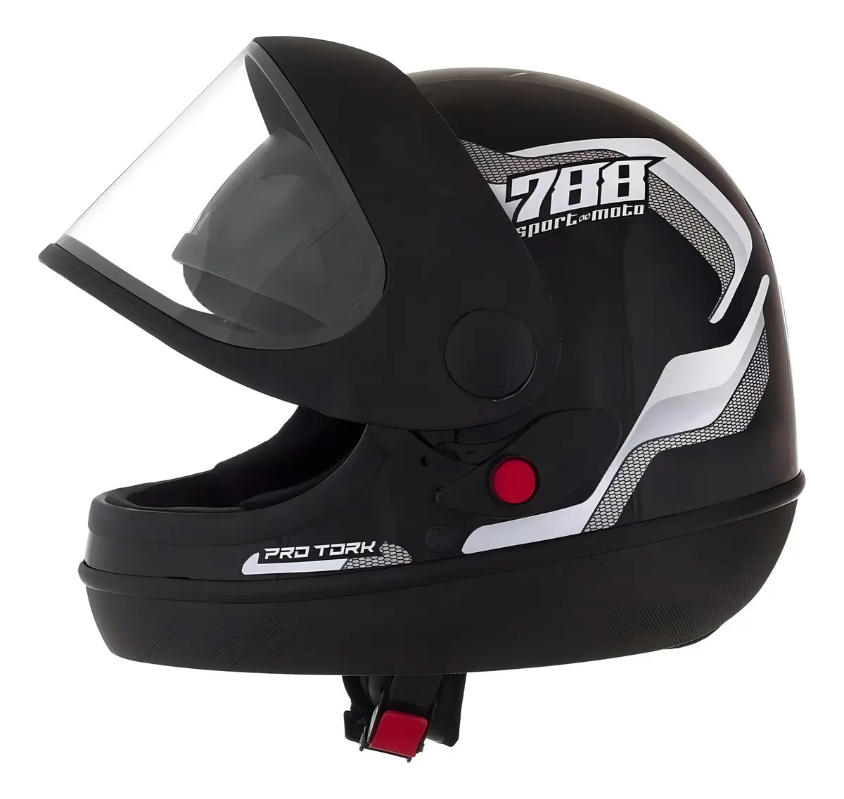 Capacete Para Moto Pro Tork Sport Moto 788 Branco Tamanho Capacete Moto Pro Tork Sport 788 Tamanho 58 Com Viseira Cristal Certificado INMETRO Confortável Resistente Ideal Para U — foto 1