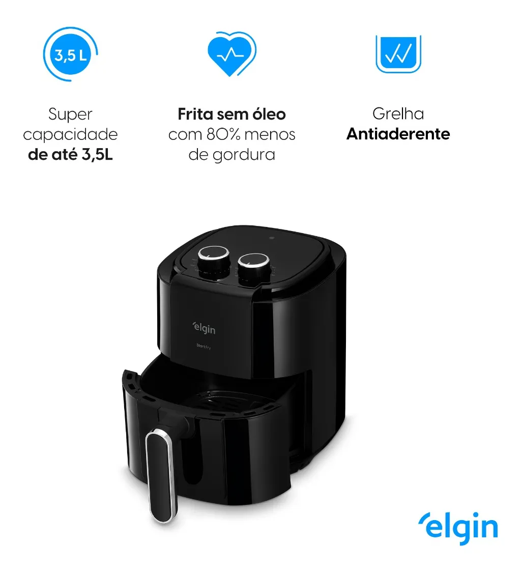 Air fryer Elgin Start Fry 3.5L pequena e barata