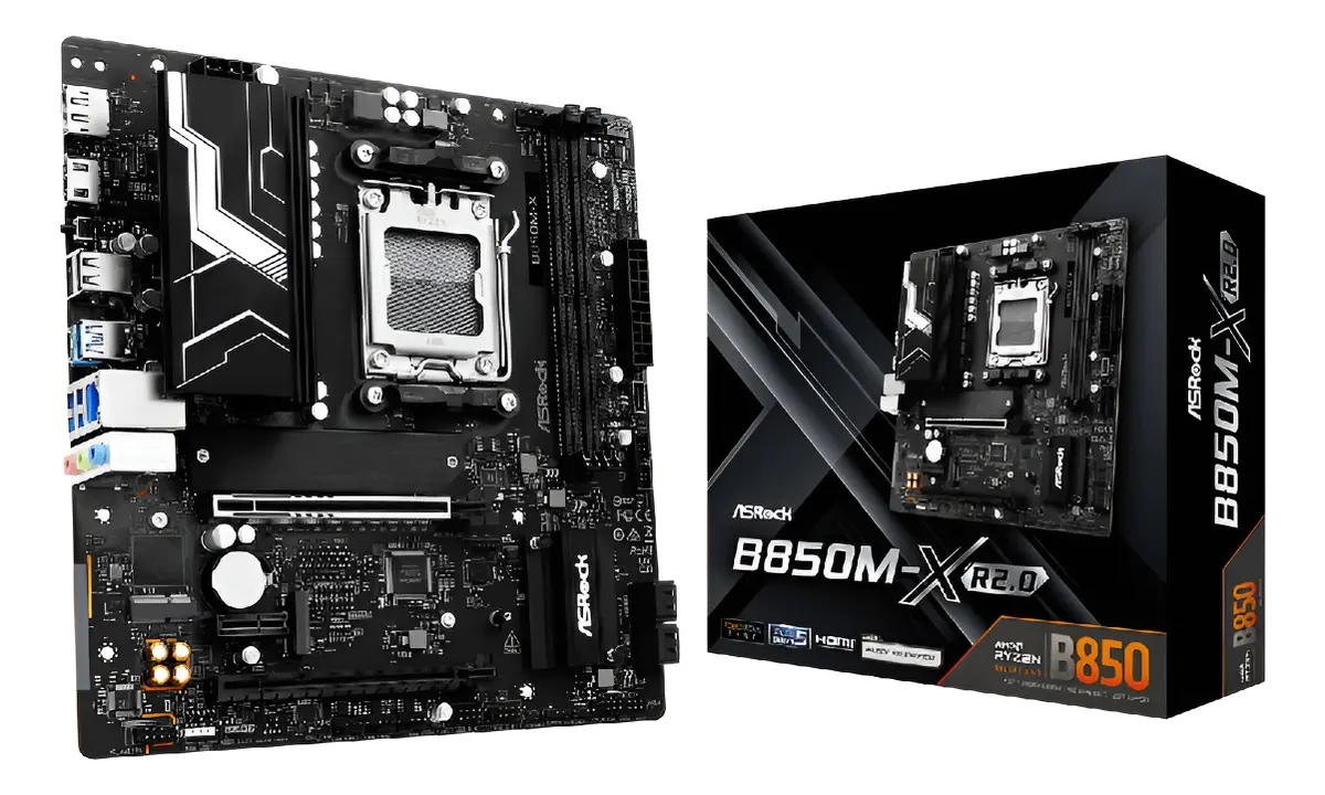 Placa Mãe Asrock B850M-X R2.0 mATX Socket AM5 DDR5 Chipset B850