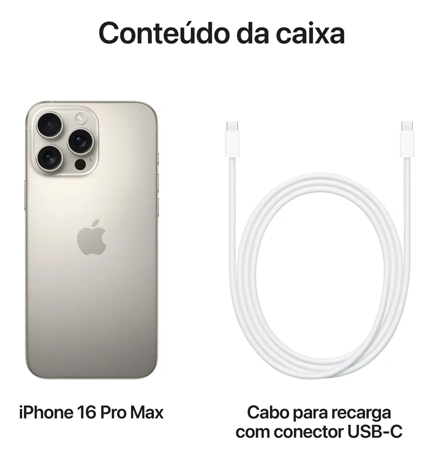 Imagem adicional 7 do item Apple iPhone 16 Pro Max A3084 eSIM 256GB 8GB RAM de 6.9" 48+48+12MP 12MP - Natural Titanium