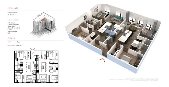 Departamento Lock-off Para Inversión En Zona Tec  2 Depas En 1