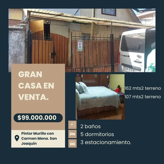 ¡ Gran Oportunidad En San Joaquin! Amplia Casa