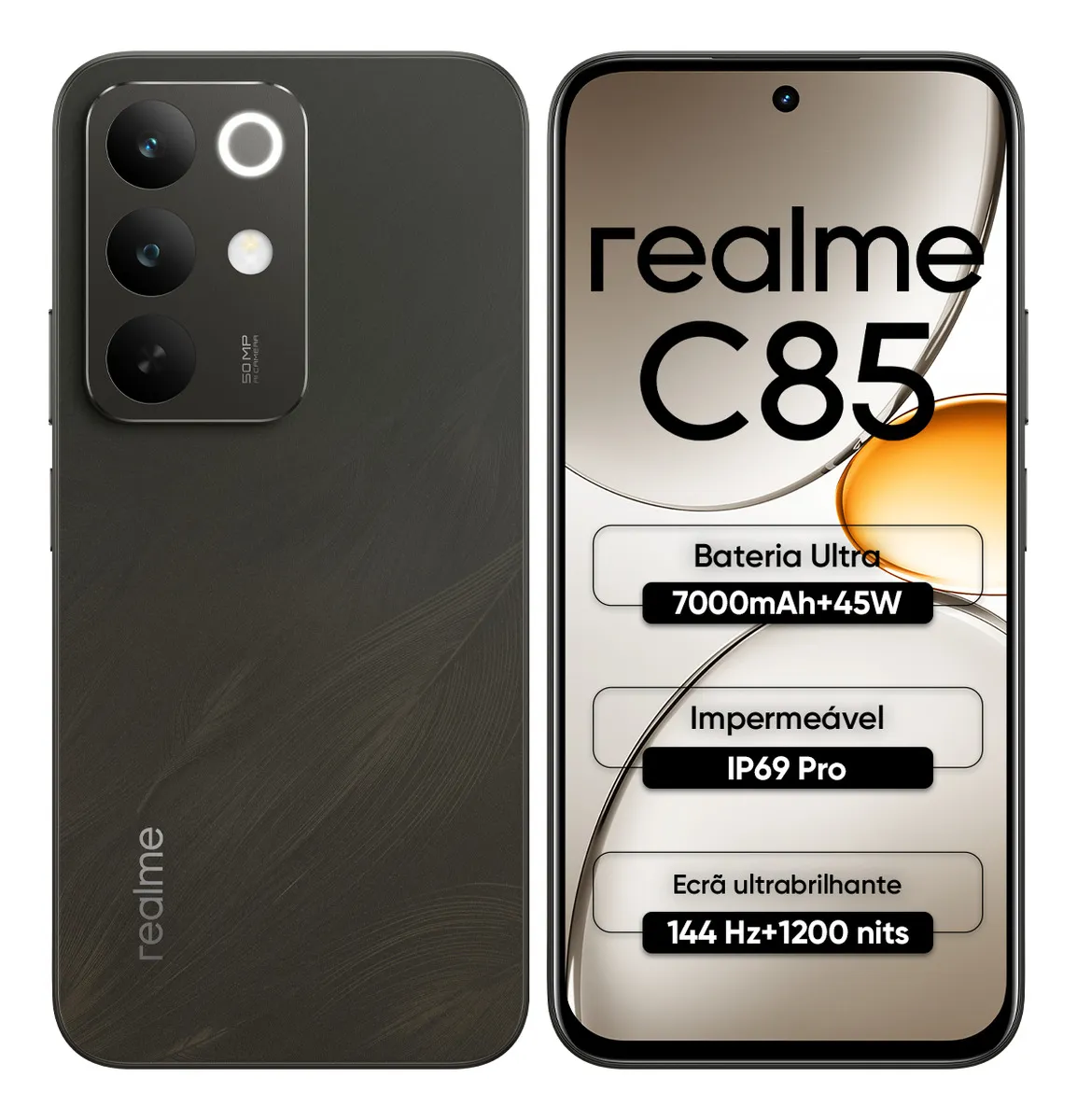 Celular Smartphone Realme C85 256gb 8gb Ram Dual Sim Bateria 7000mah 144hz Ip69 Pro Impermeável